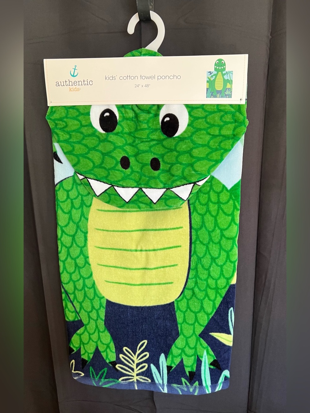 Authentic Kids’ Dinosaur Cotton Towel Poncho